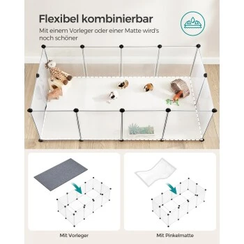 SONGMICS 2er Set XL Freigehege Mit Bodenplatten Weiß 7 SONGMICS 2er Set XL Freigehege Mit Bodenplatten Weiß – Bild 5
