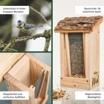 Aniforte Wild Futterspender Für Wildvögel + 200g Futter 5 Aniforte Wild Futterspender Für Wildvögel + 200g Futter – Bild 3