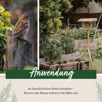 Aniforte Wild Futterhaus Für Wildvögel + 200g Futter 4 Aniforte Wild Futterhaus Für Wildvögel + 200g Futter – Bild 2